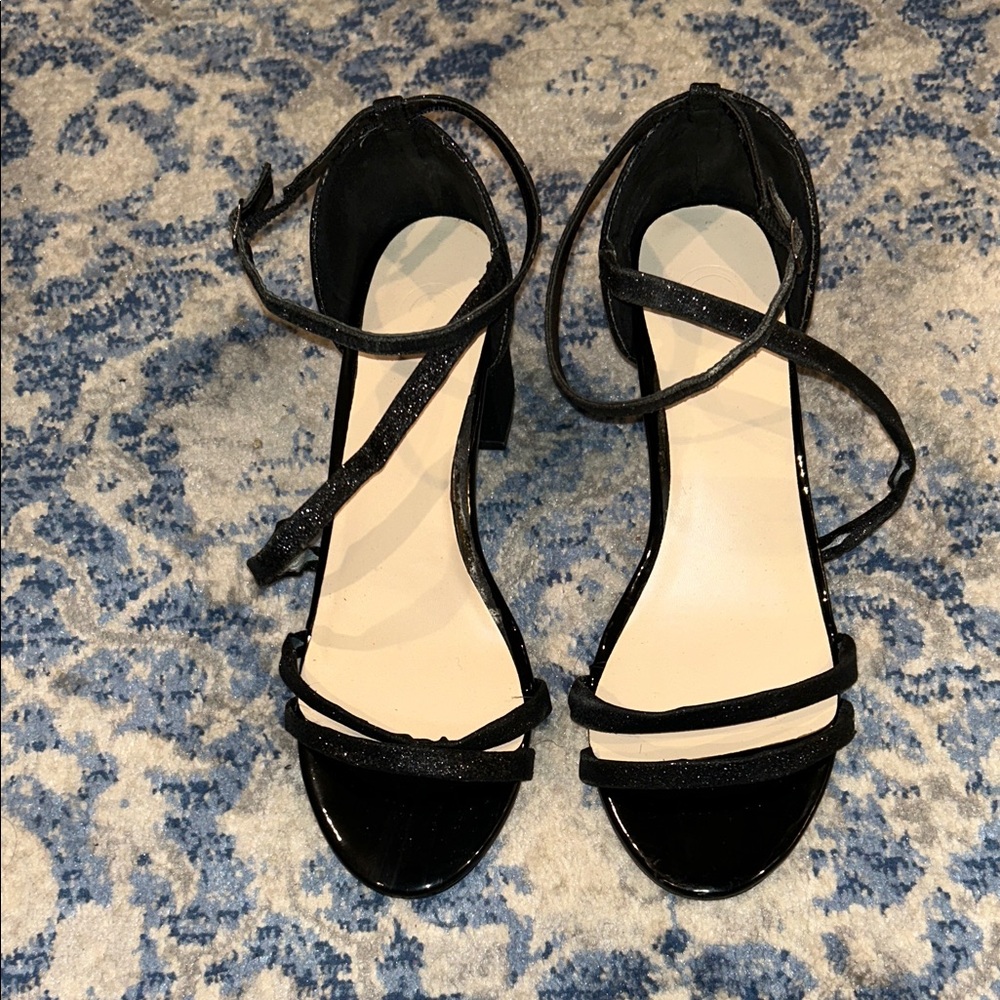 DSW Black Strappy Heels